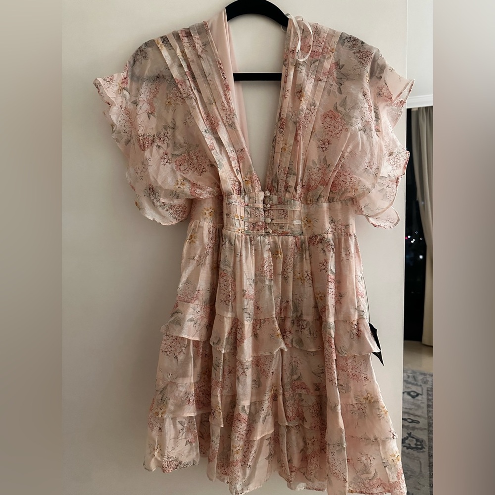 Floral Ruffle Sleeve Dress - Picture 4 of 5